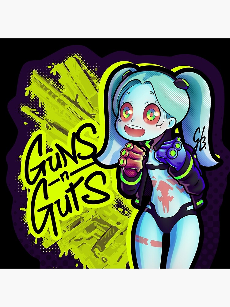 Rebecca From Edgerunners Guns N Guts Crop Tapestry - Image 2