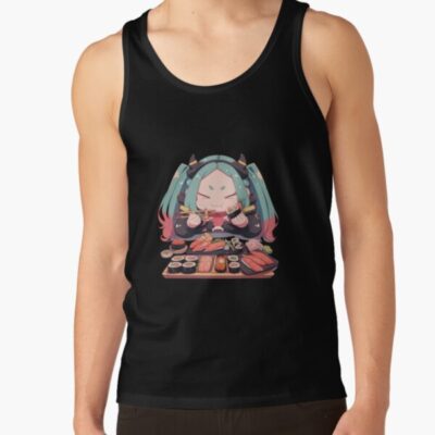 Rebecca Cyberpunk Edgerunners Kawaii Chibi Sushi Feast Tank Top