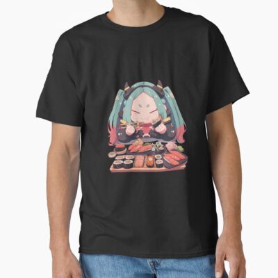 Rebecca Cyberpunk Edgerunners Kawaii Chibi Sushi Feast T-shirt