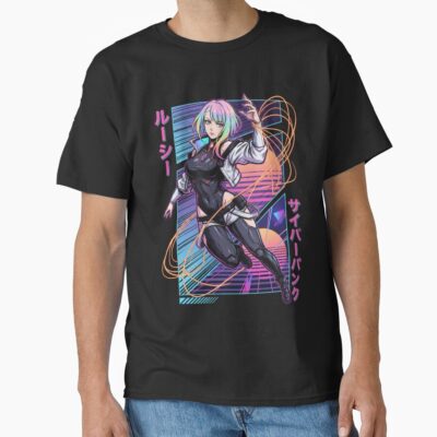 Cyberpunk Edgerunners Lucy White Jacket Black Leotard Icon T-shirt