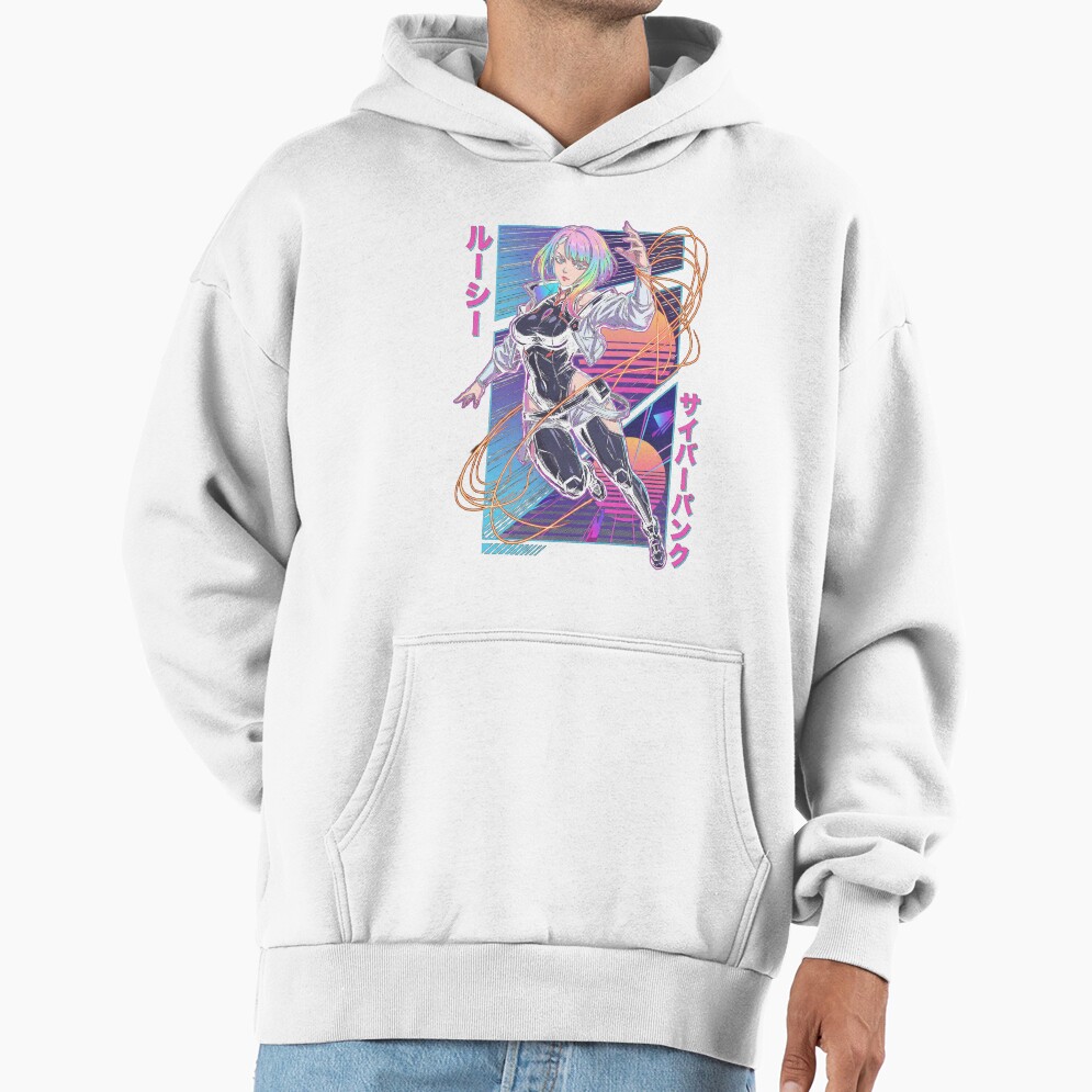 Cyberpunk Edgerunners Lucy White Jacket Black Leotard Icon Hoodie - Image 2