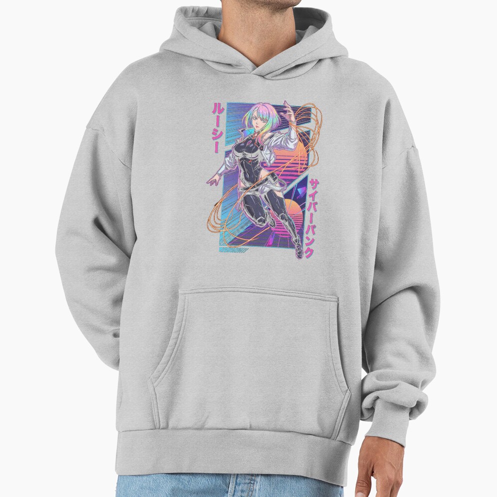 Cyberpunk Edgerunners Lucy White Jacket Black Leotard Icon Hoodie - Image 4