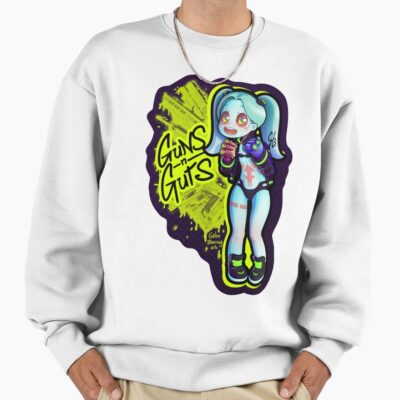 Rebecca From Edgerunners Guns N Guts Crop Sweatshirt