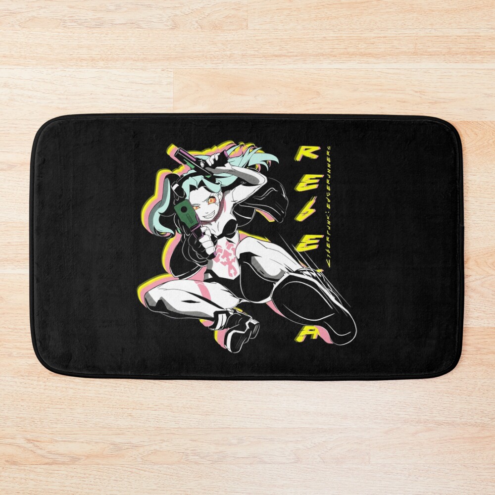Rebecca Anime Girl Fighting Bath Mat