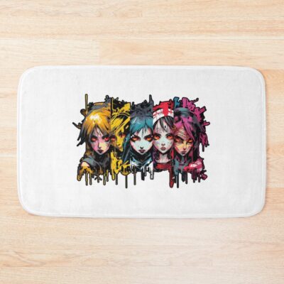 Comic Strip Anime Cyberpunk Witches Bath Mat