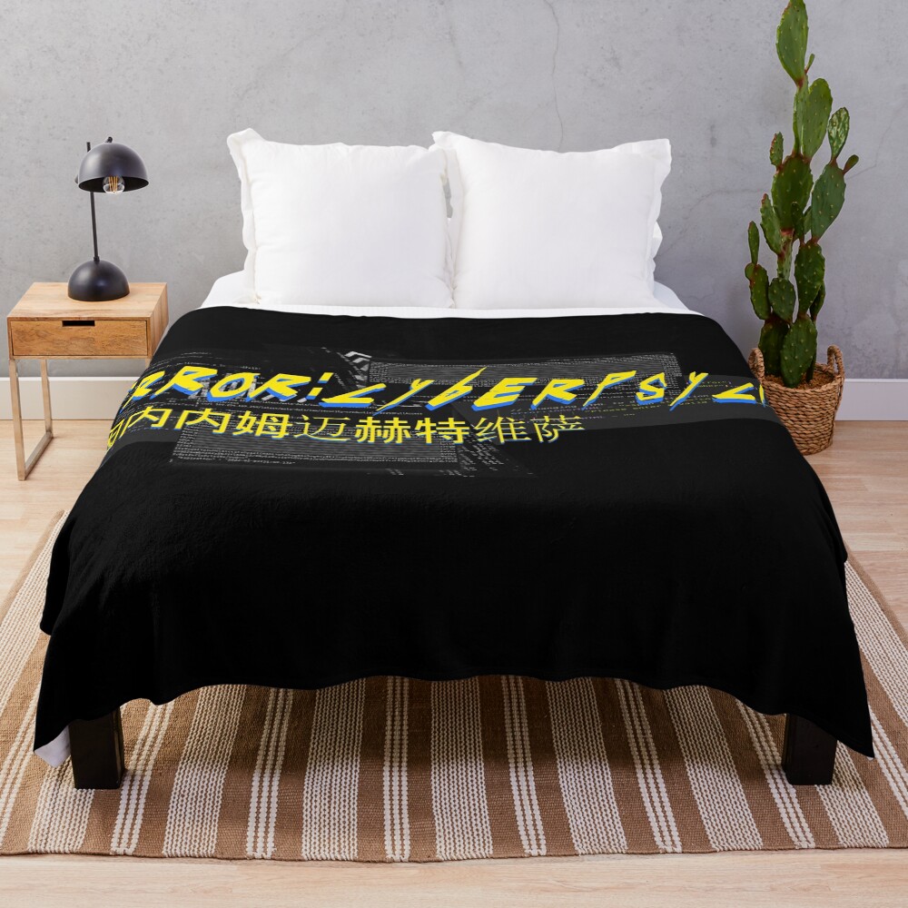 Cyberpunk Samurai Cyberpsycho Throw Blanket