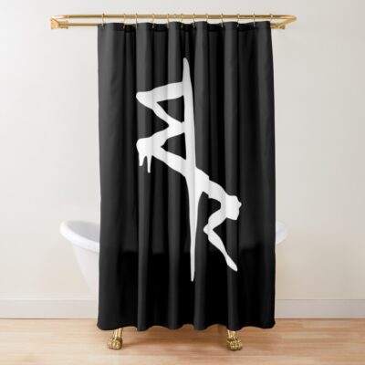 Edge Running White Shower Curtain