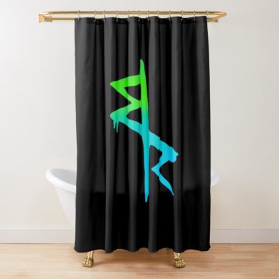 Edge Running Blue Shower Curtain