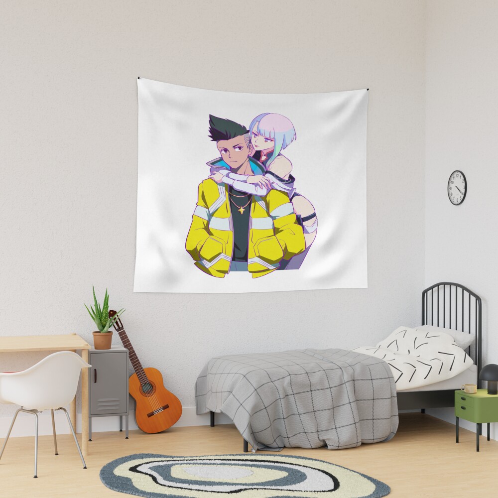 Lucy And David Cyberpunk Tapestry
