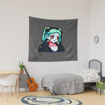 Pixel Edge Running Rebecca Tapestry