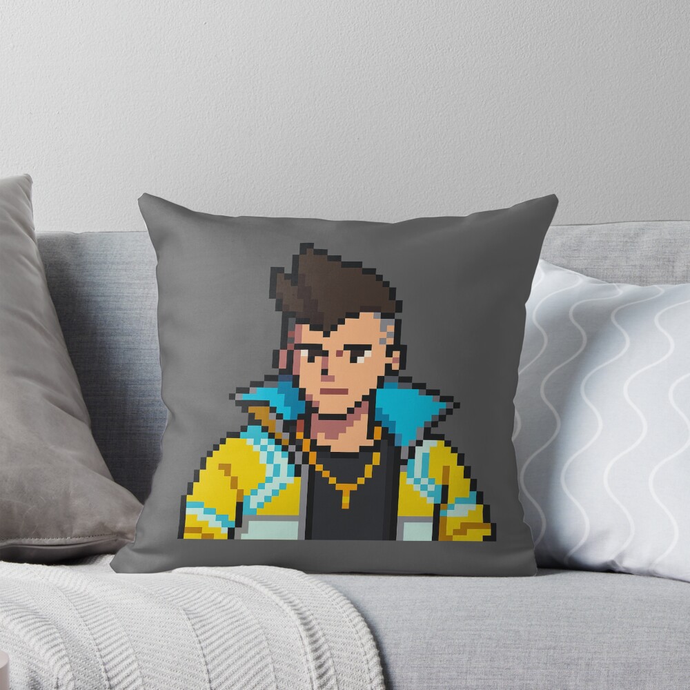 Pixel Edge Running David Throw Pillow