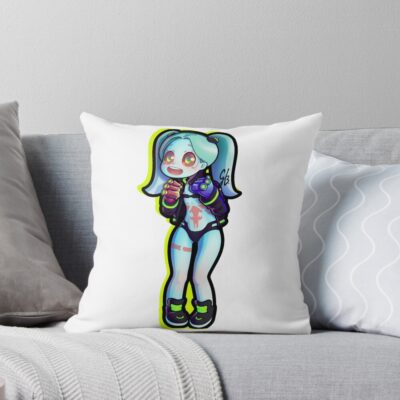 Happy Rebecca From Edgerunners Throw Pillow