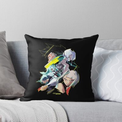 Cyberpunk Edge Runners Throw Pillow