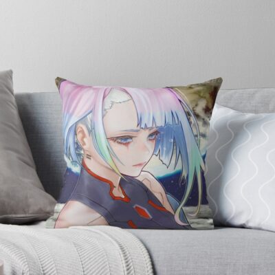 Lucy Cyberpunk Throw Pillow