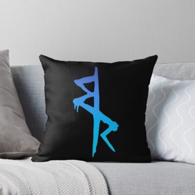 Edge Running Blue Throw Pillow